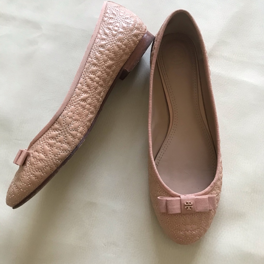 Tory Burch blush flats with bow